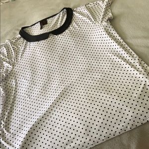 Polka Dot Short Sleeve Blouse